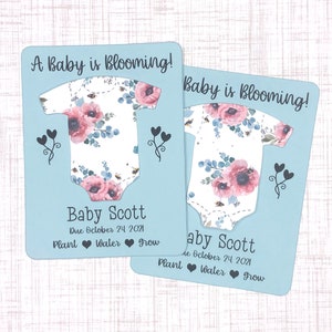 Meadow Wildflowers Bodysuit Baby Shower Favors Set of 12 Plantable Seed Paper Thank You Favors Baby is Blooming 8 Design Options imagem 9