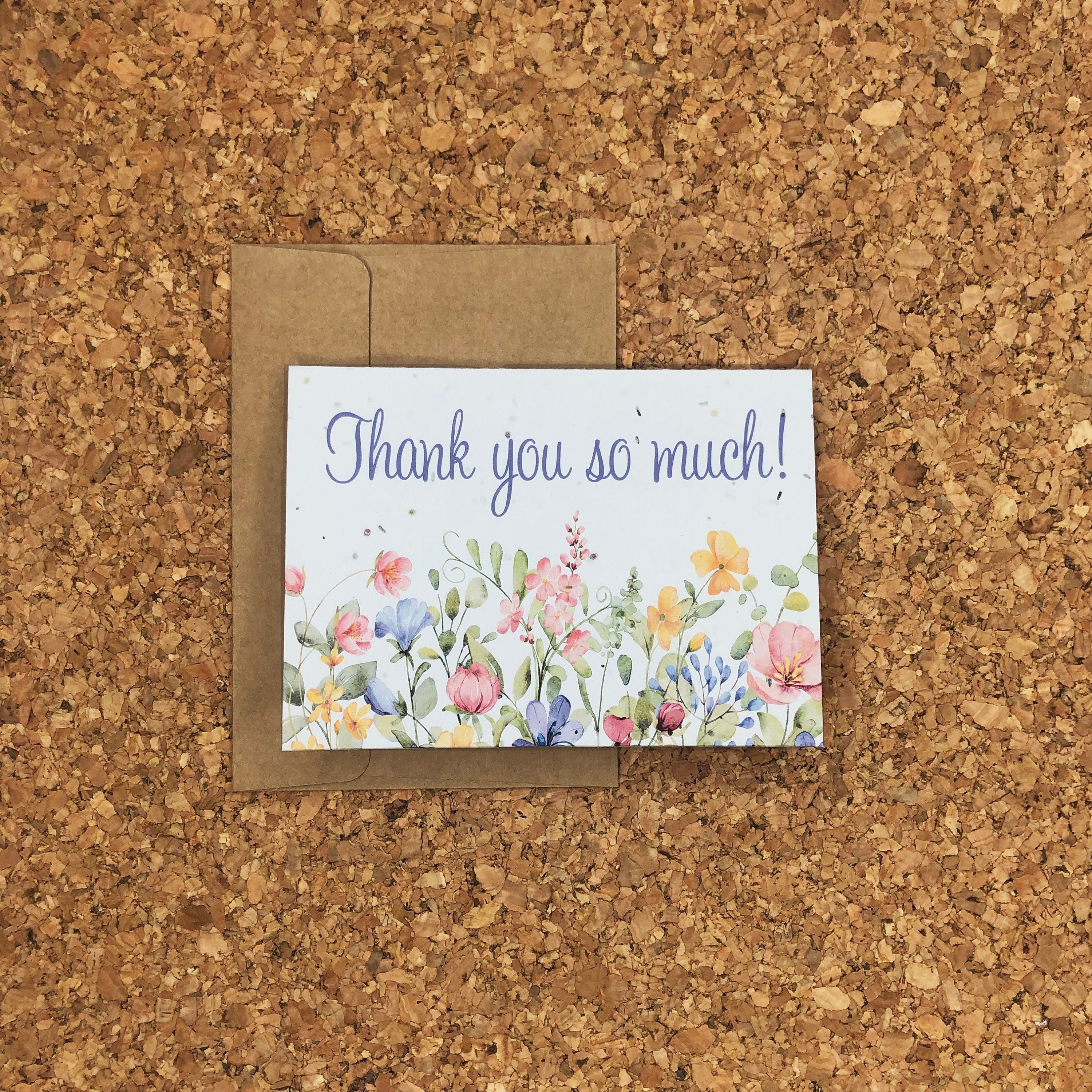 10 Vibrant Wildflower Design Thank You 3.5x5 Tent Cards With Envelopes ...