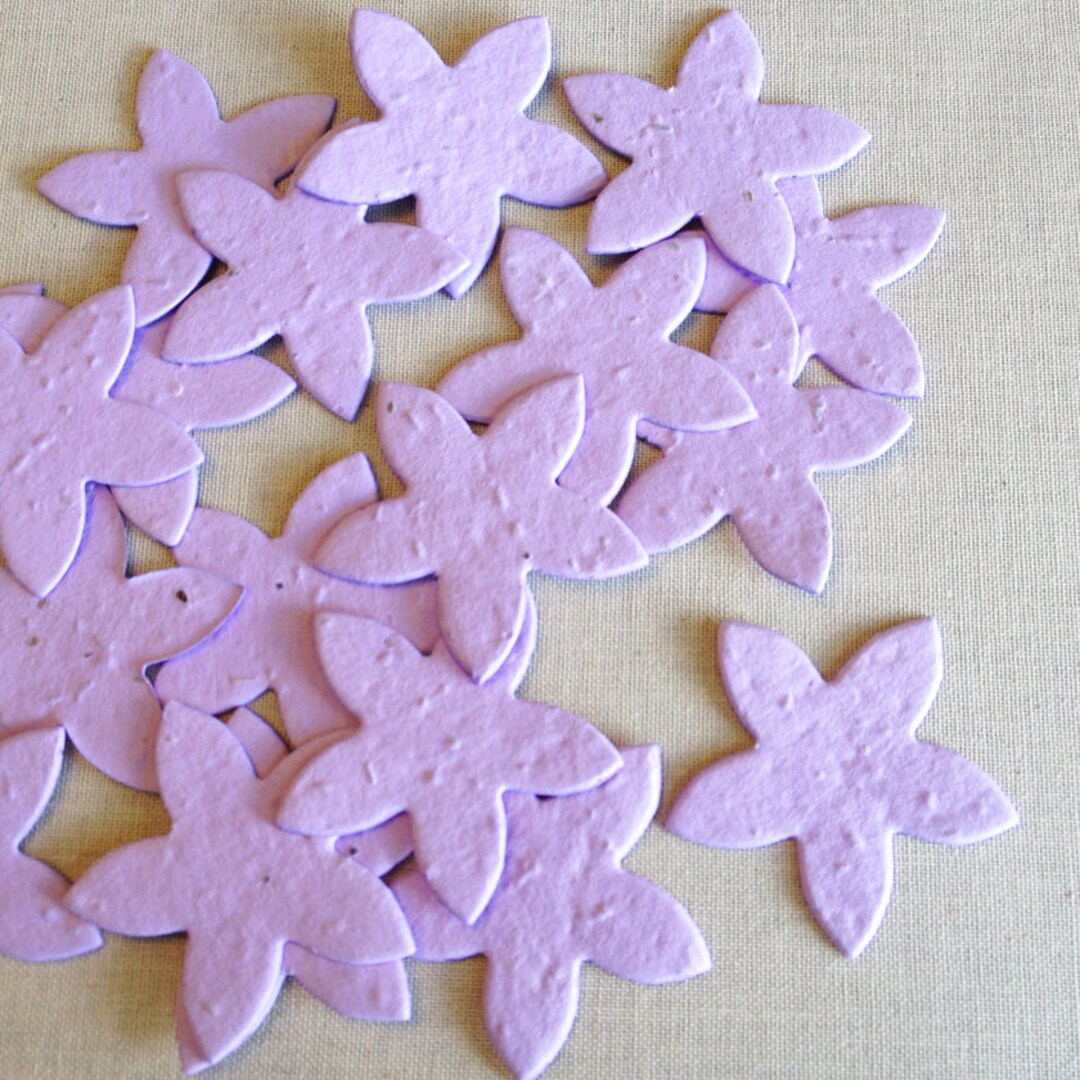 Lavender Star Flower Shaped Plantable Seed Paper Confetti, Wildflower ...