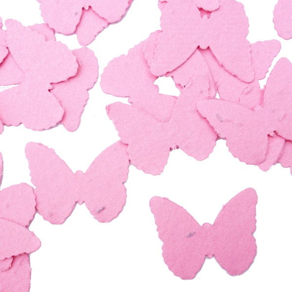 Hot Pink Butterfly Shaped Plantable Seed Paper Confetti, Wildflower Seed, Recycled Paper  - 240 Pack