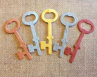 20 Skeleton Key Plantable Seeded Paper Shape Favors 3" x 1.13", Available in 39 Colors