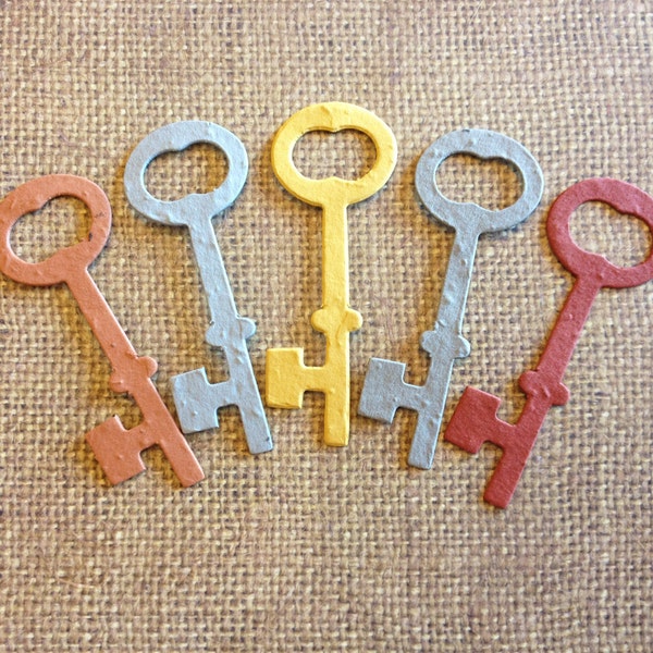 20 Skeleton Key Plantable Seeded Paper Shape Favors 3" x 1.13", Available in 39 Colors
