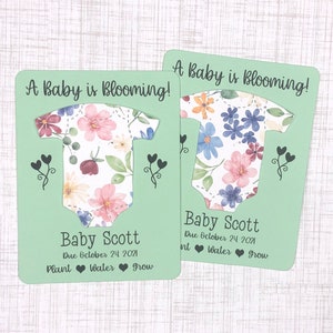 Meadow Wildflowers Bodysuit Baby Shower Favors Set of 12 Plantable Seed Paper Thank You Favors Baby is Blooming 8 Design Options image 6