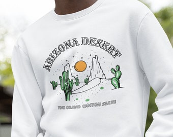 Bluza unisex Arizona desert, Bluza z motywem pustyni, Bluza estetyczna Wild West, Bluza z motywem kaktusa dla mężczyzn, Bluza z motywem Wielkiego Kanionu