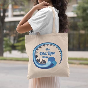 Maryland Eco Tote Bag, The Old Line State tote bag, American tote, Maryland gift bag, Maryland canvas bag