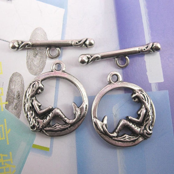 20Sets Copper tone Crafted smooth Toggle Clasps h0441