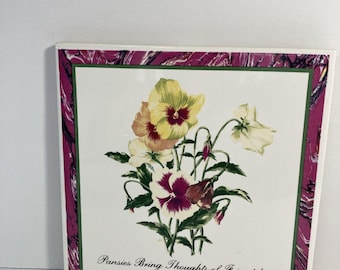 Azulejo decorativo de pared Russ Berrie & Co. Pensamientos que evocan la amistad 5,75"