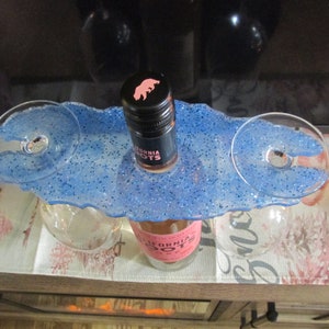 Resin Wine Bottle Caddy, Wine bottle butler, Housewarming Gift, Wedding Gift, Unique Gift