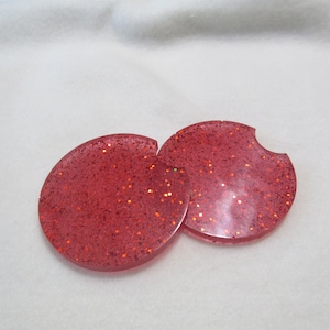 Resin Car Coasters, Red Glitter Car Coasters, Car Accessory
