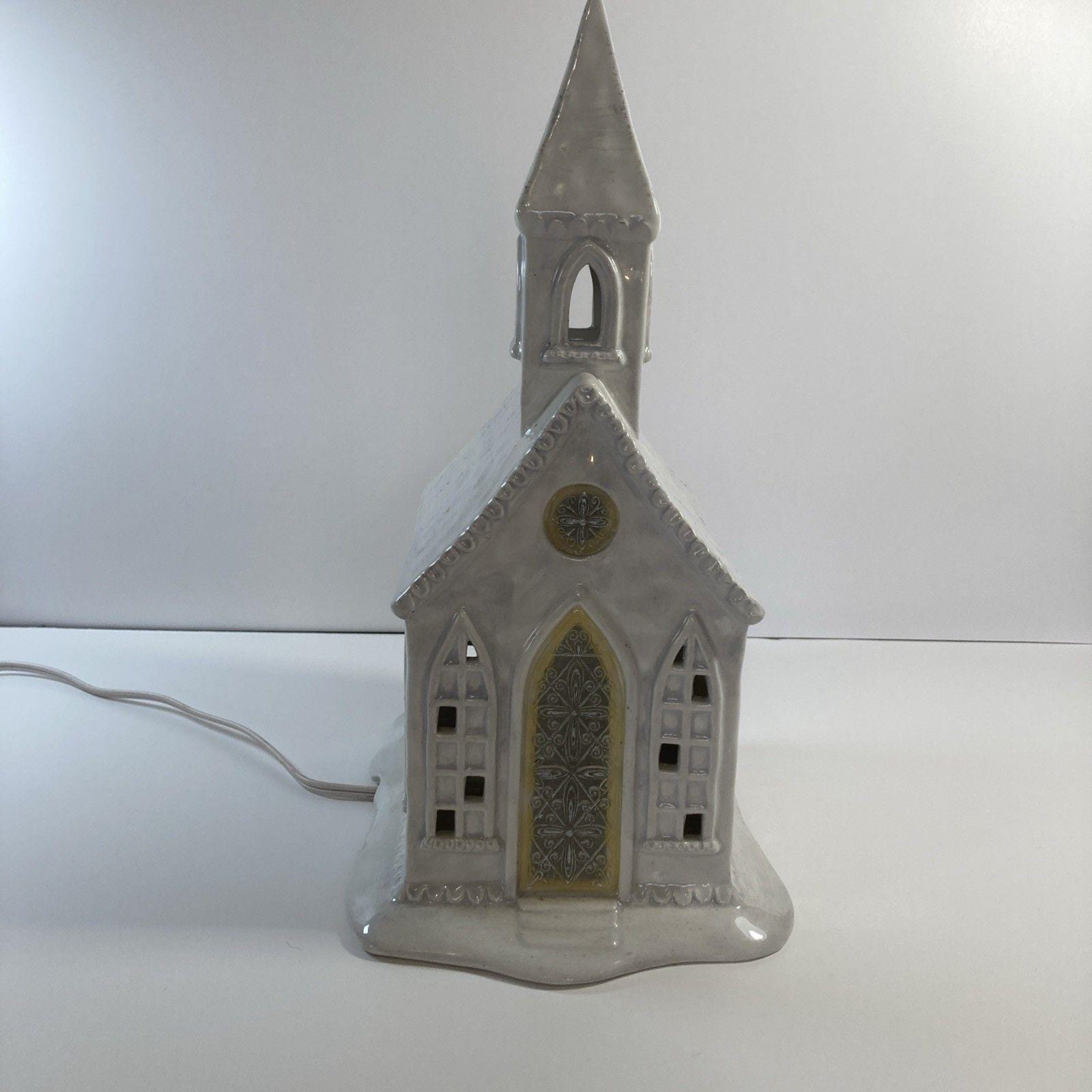 White ceramic village church - Etsy 日本