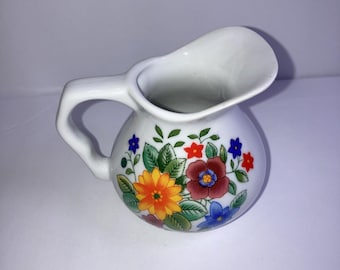 VTG Pot à crème floral Cottage Core