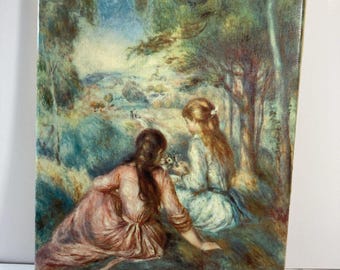 Renoir Print, " Two Girls in a Meadow" Metropolitan Museum - New York, Vintage
