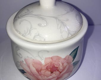 Martha Stewart Sugar Bowl With Lid Pink Floral