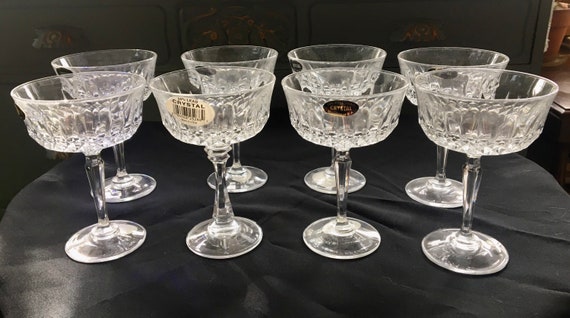 Crystal Sherbets/crystal Champagne Glasses/wedding Party Champagne Glasses- set of 8 