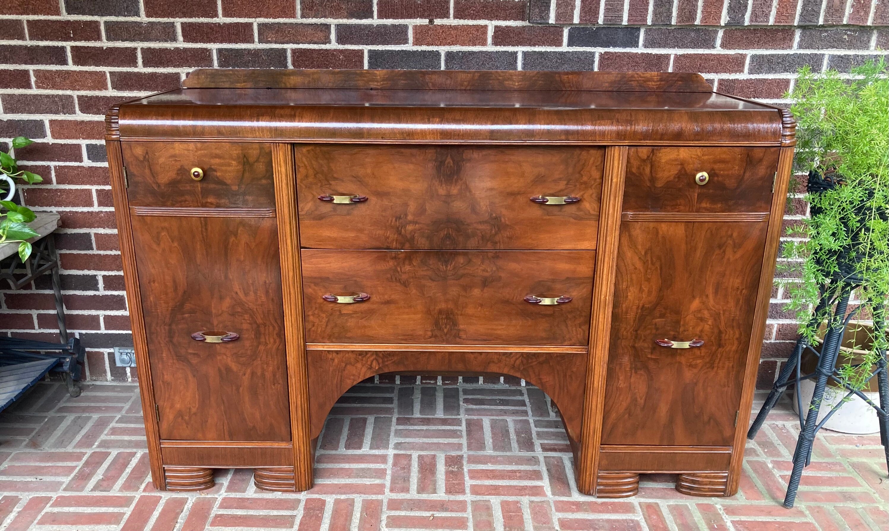 Art Deco waterfall Buffet server sideboard bar credenza Etsy UK