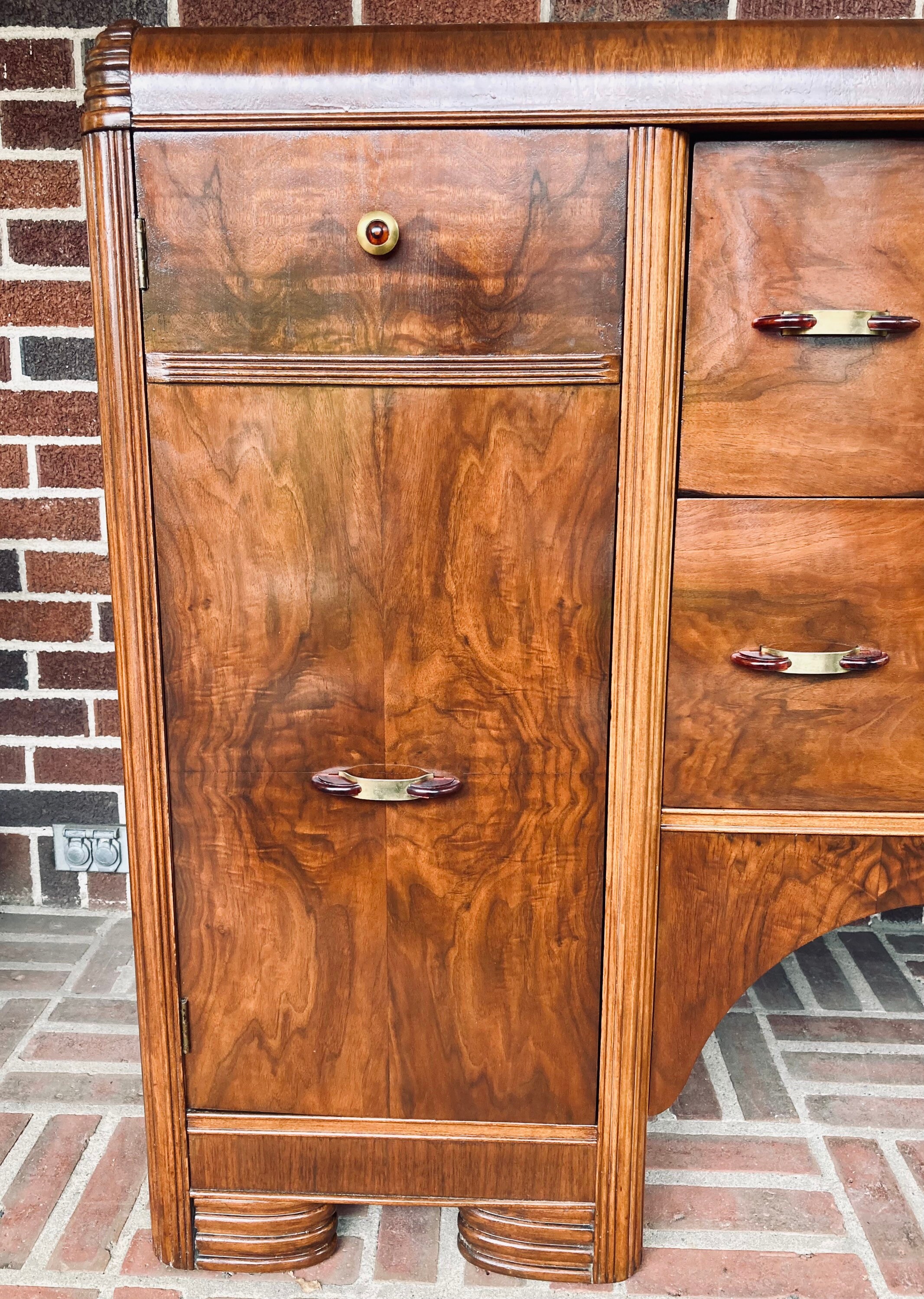 Art Deco Waterfall Buffet/server/sideboard/bar/credenza Etsy