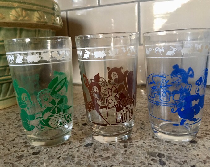 Vintage Cartoon Animal Juice Glasses by Swanky Swigs Etsy