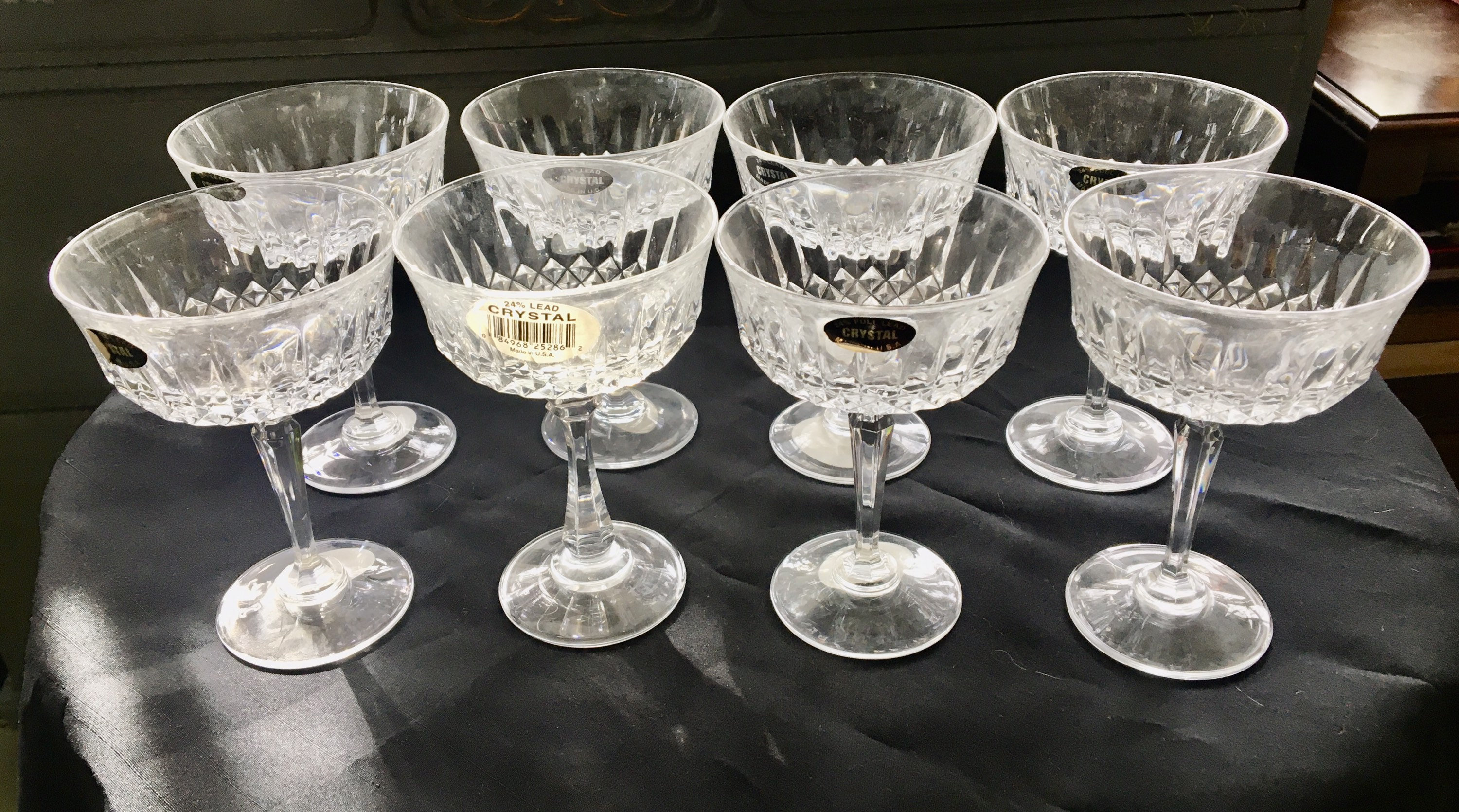 Crystal Sherbets/crystal Champagne Glasses/wedding Party Champagne Glasses- set of 8 