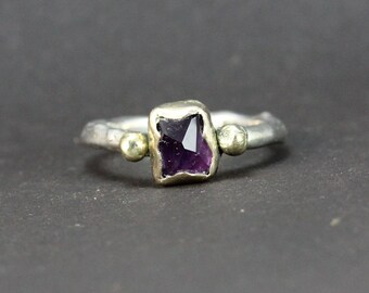 An Amethyst Gold Silver Womans Ring