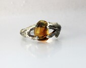 A Citrine Twig Band Art Jewelry Ring