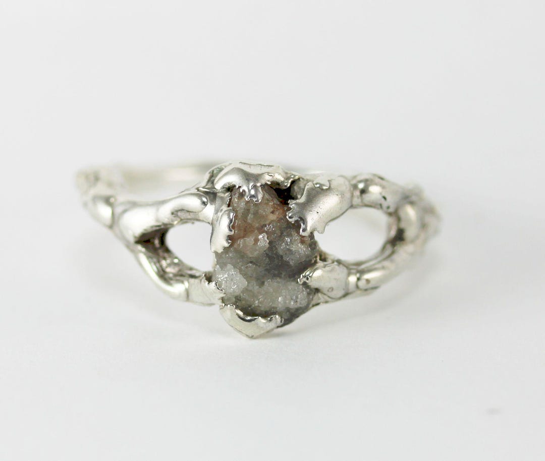 A Natural Alternative Uncut Diamond Sterling Silver Ring - Etsy
