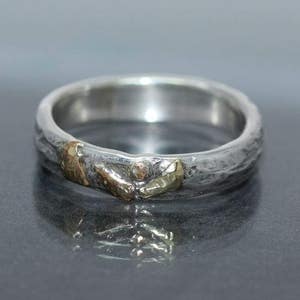 A Rose Gold Silver Mans Womans Wedding Band image 1