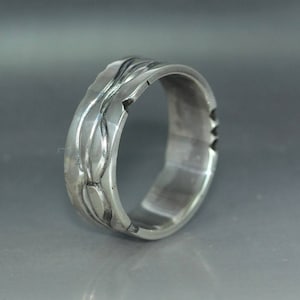 Handmade Rustic Silver Wedding Band: Organic Textured Ring