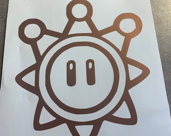 Super Mario Sunshine Inspired Shine Sprite Vinyl Decal