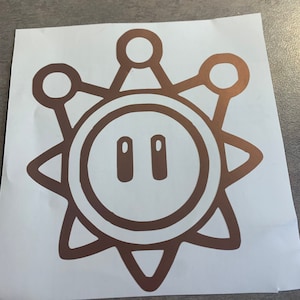 Super Mario Sunshine Inspired Shine Sprite Vinyl Decal