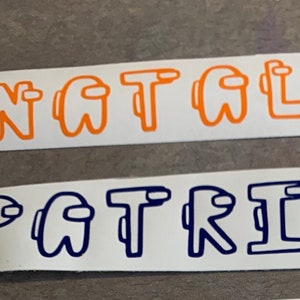 Custom Among Us Inspired Font Name Vinyl Decals