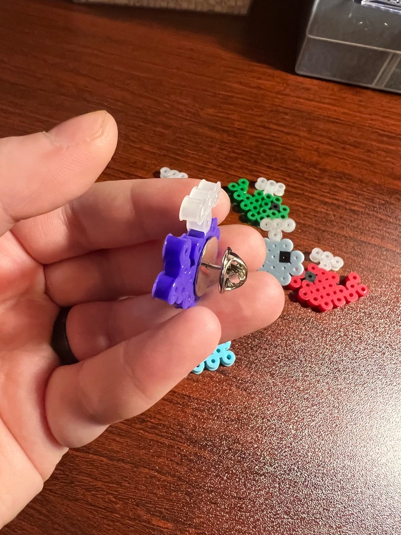 Whale Keychain Pin Perler Bead Sprites Etsy