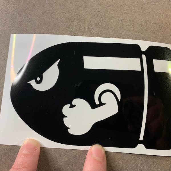 Super Mario Bros Inspired Bullet Bill Vinyl Decal