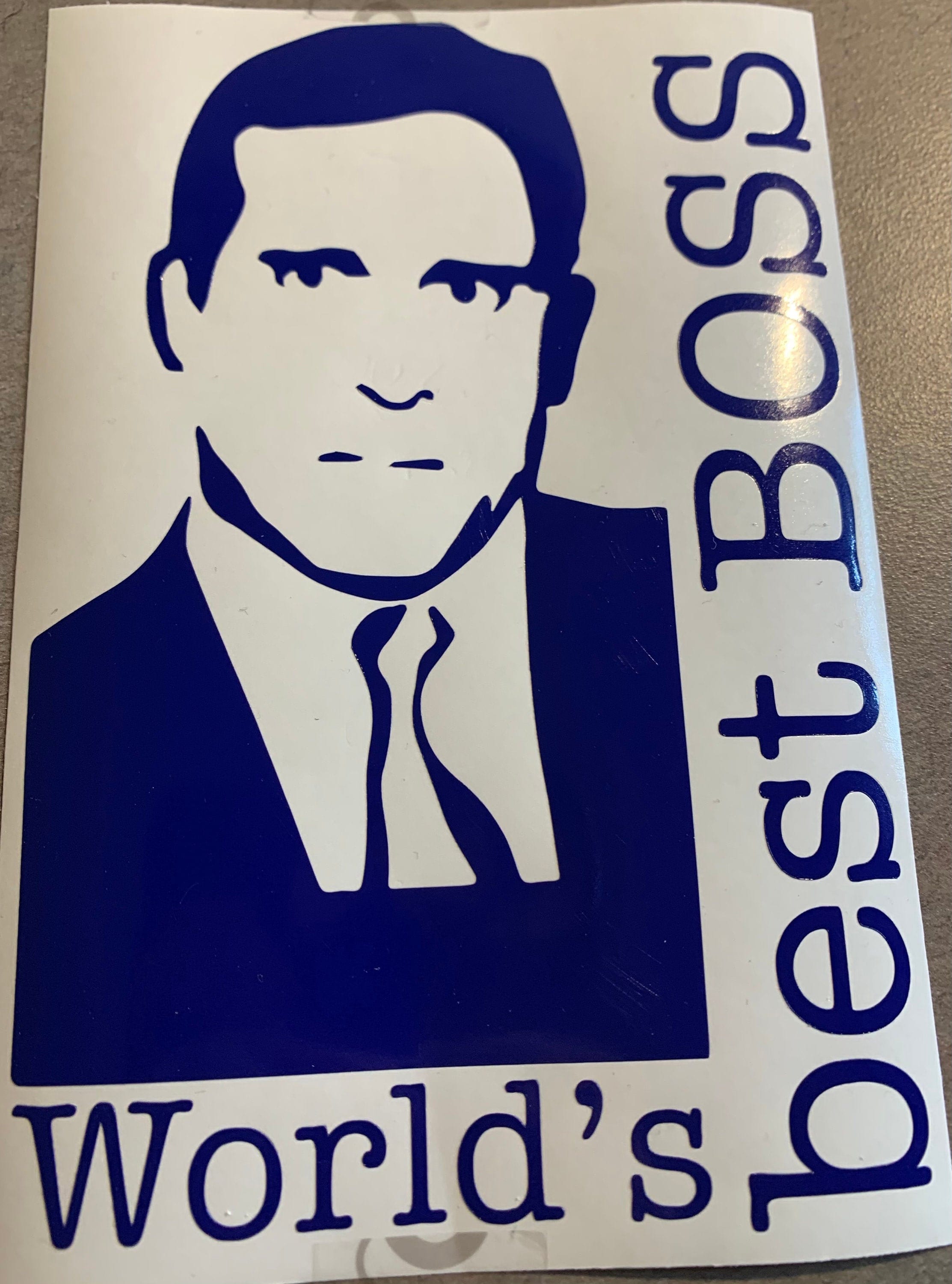 The Office Inspired World's Best Boss Vinyl Decal Etsy UK