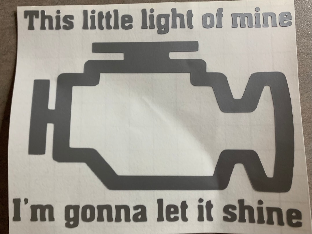 Check Engine Light Funny Car Vinyl Decal - Etsy