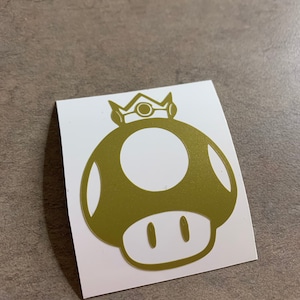 Super Mario Bros Inspired Golden Mushroom Vinyl Decal