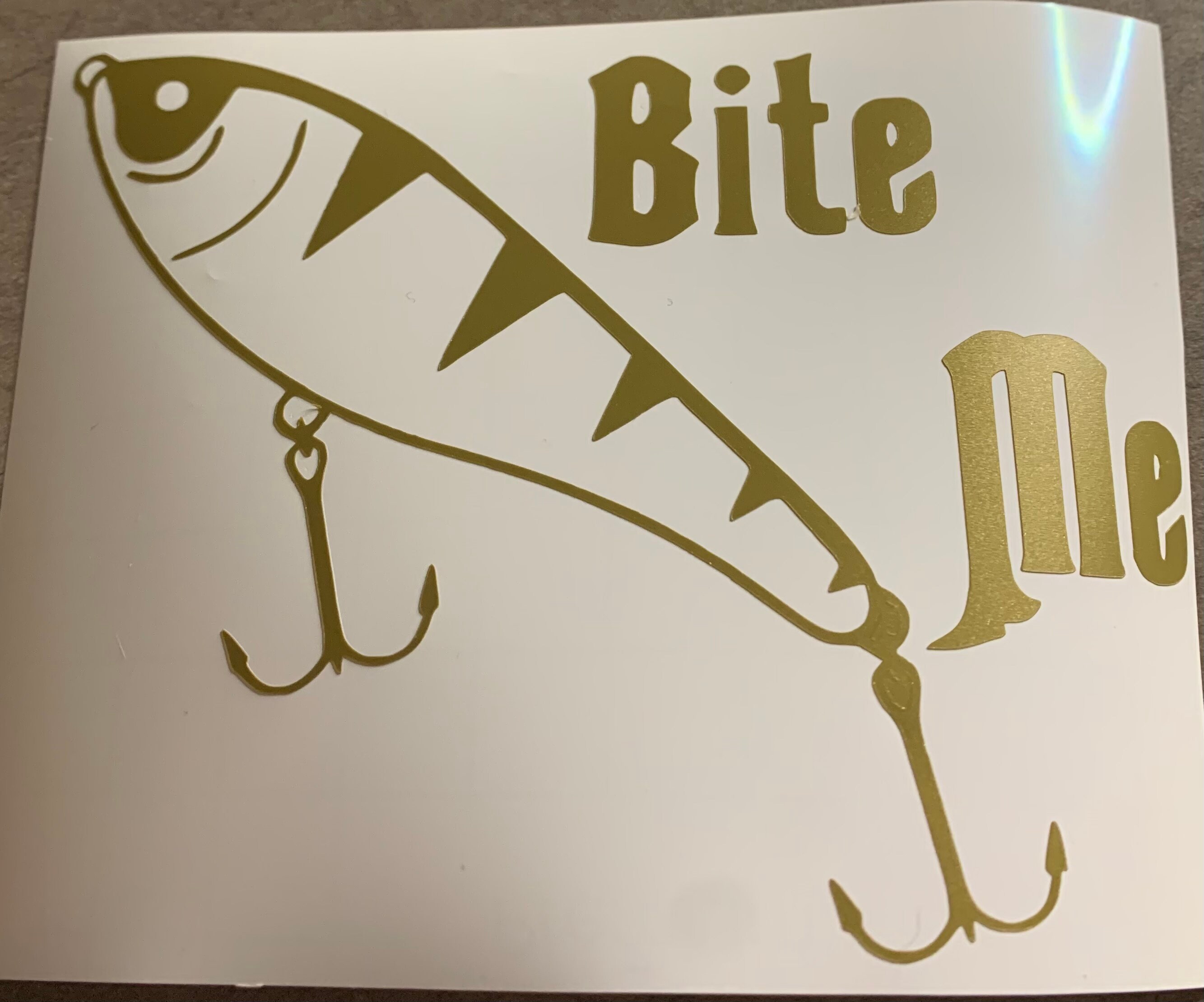 bite me fishing lures Bite Me Fishing Lure Funny Vinyl Decal