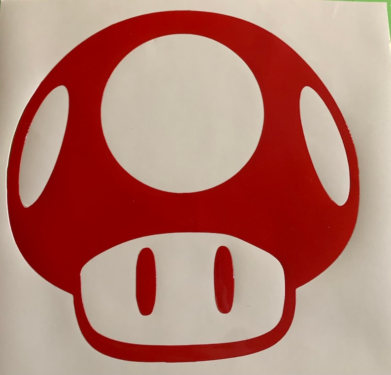 Super Mario Bros Inspired Mushroom Vinyl Decal Etsy