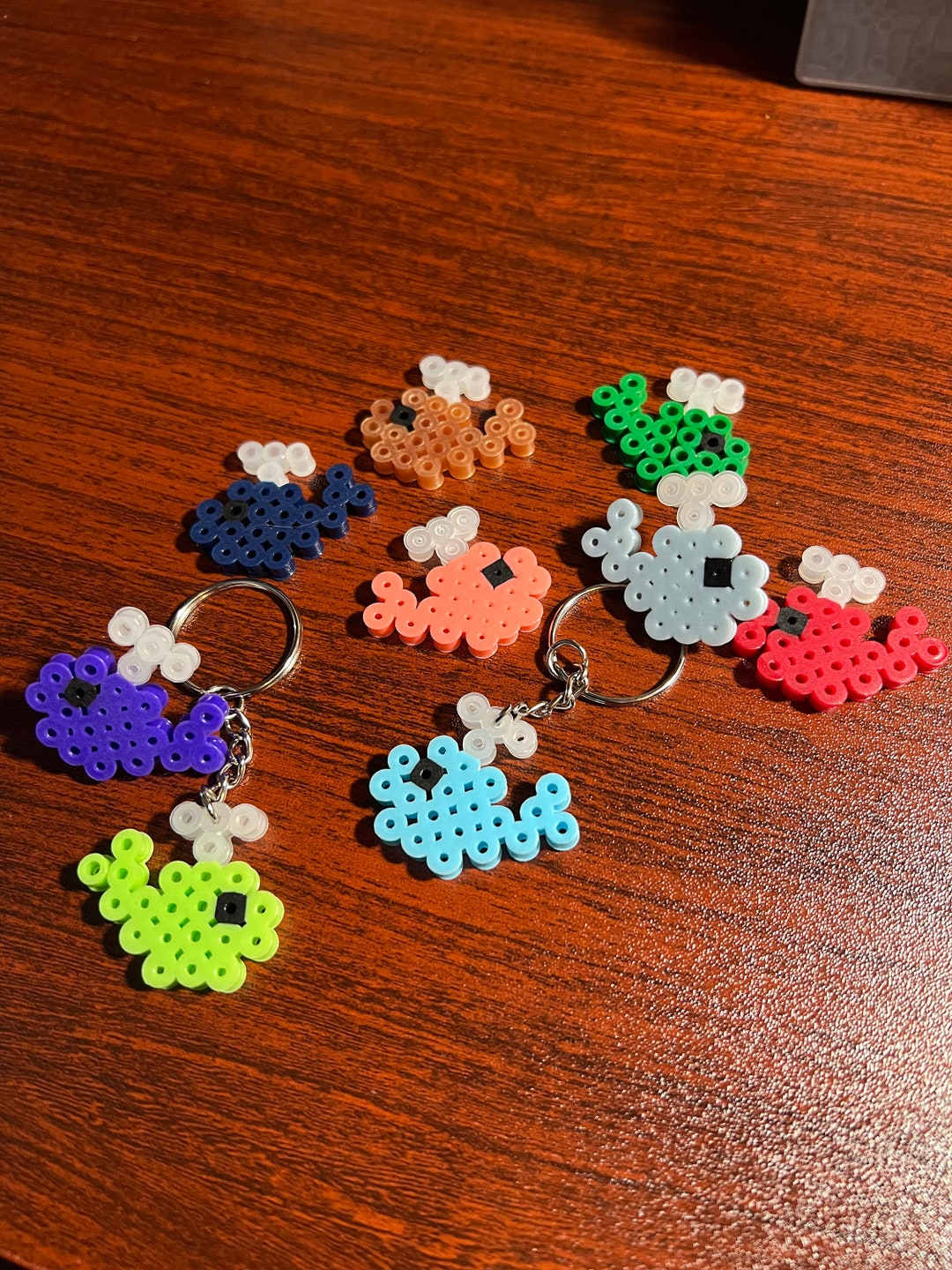 Whale Keychain Pin Perler Bead Sprites Etsy
