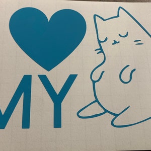 I Love My Cat Vinyl Decal