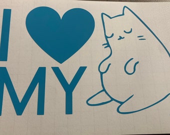I Love My Cat Vinyl Decal