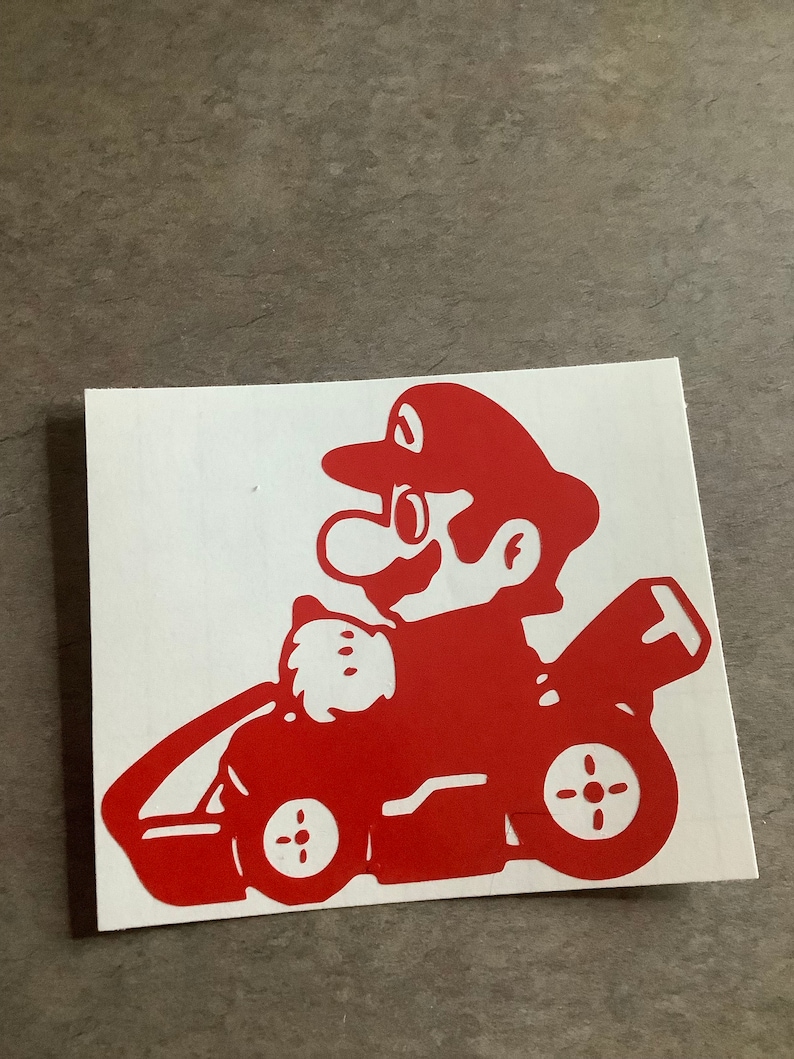 Mario Kart Inspired Mario Vinyl Decal Etsy