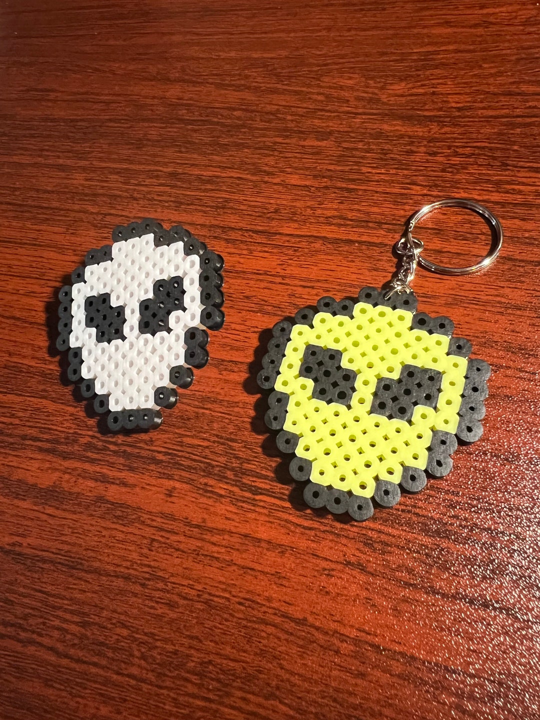 Alien Head Keychain Magnet Pin Perler Bead Sprites - Etsy