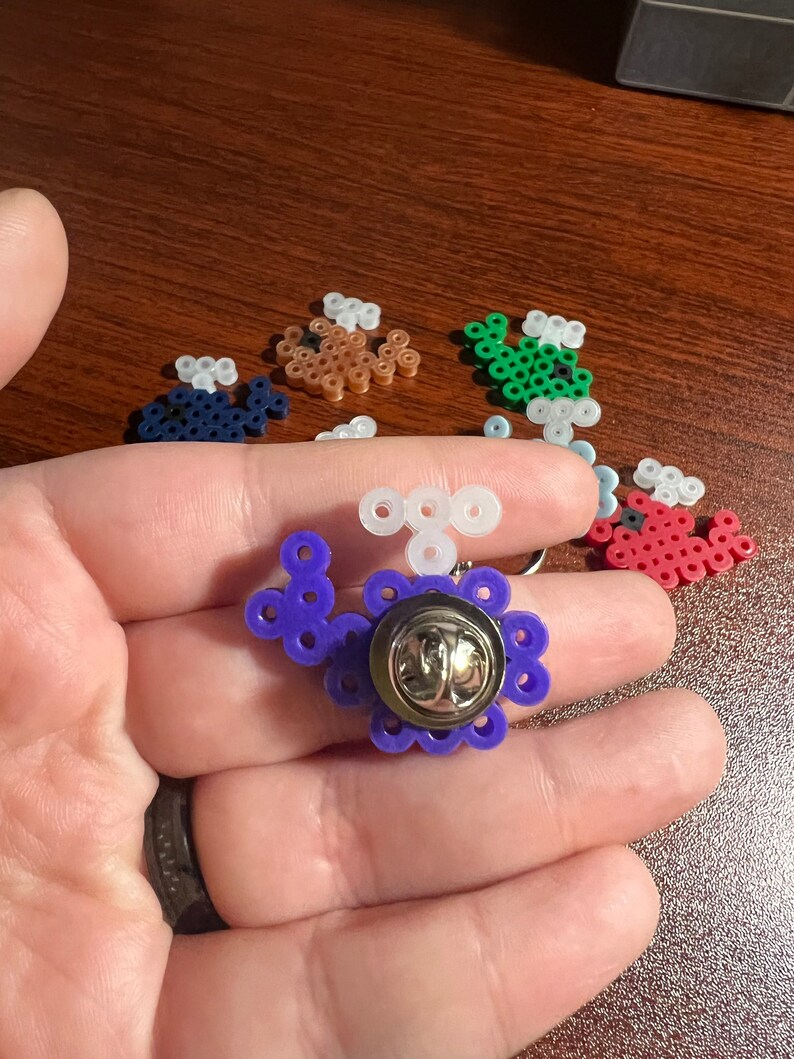 Whale Keychain Pin Perler Bead Sprites Etsy