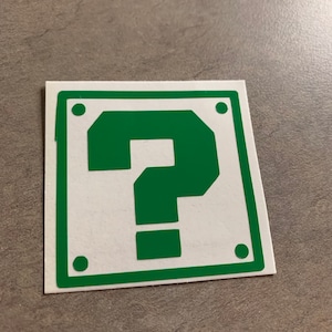 Super Mario Bros Inspired Question Mark Item Block Vinyl Decal