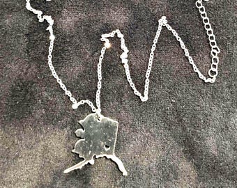 Alaska State Silver Metal Necklace