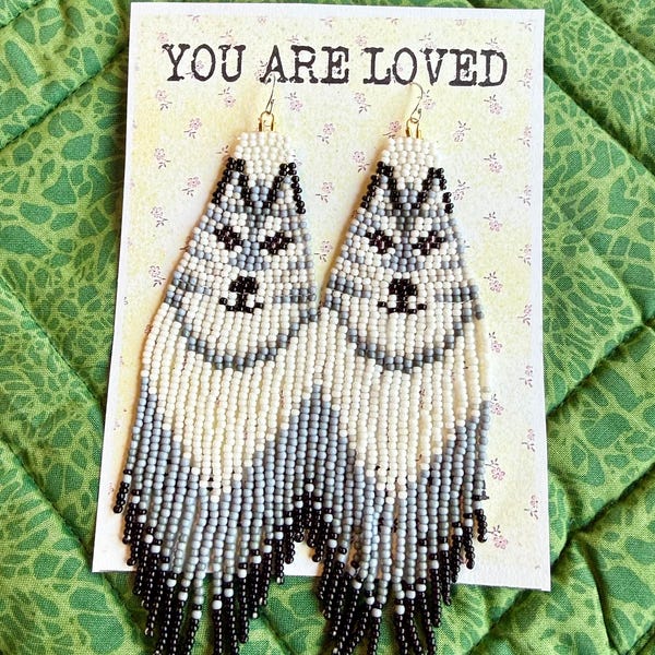 Wolf Beaded Earrings