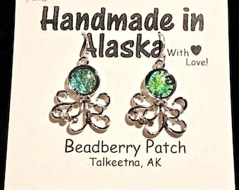 Opal Octopus Dangle Earrings