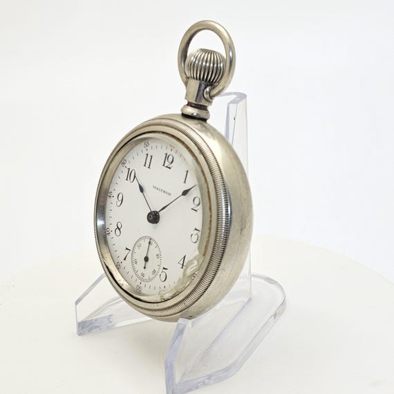 Waltham 18 Size Pocket Watch, #20413213. Running View 3