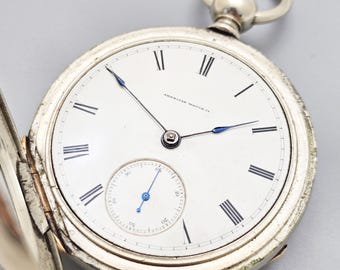 Reloj de bolsillo Waltham tamaño 18, Wm. Reed Platsburg, N.Y. Runs.