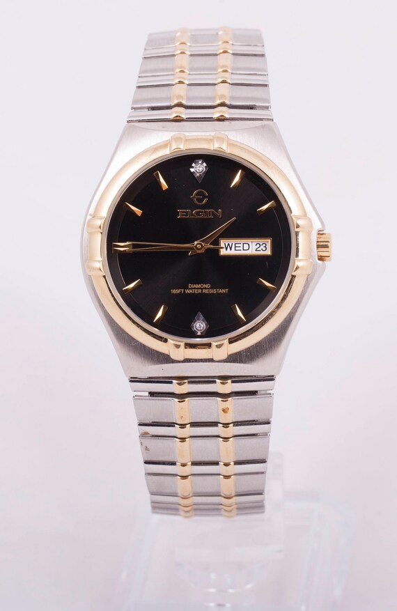 elgin mens diamond watch